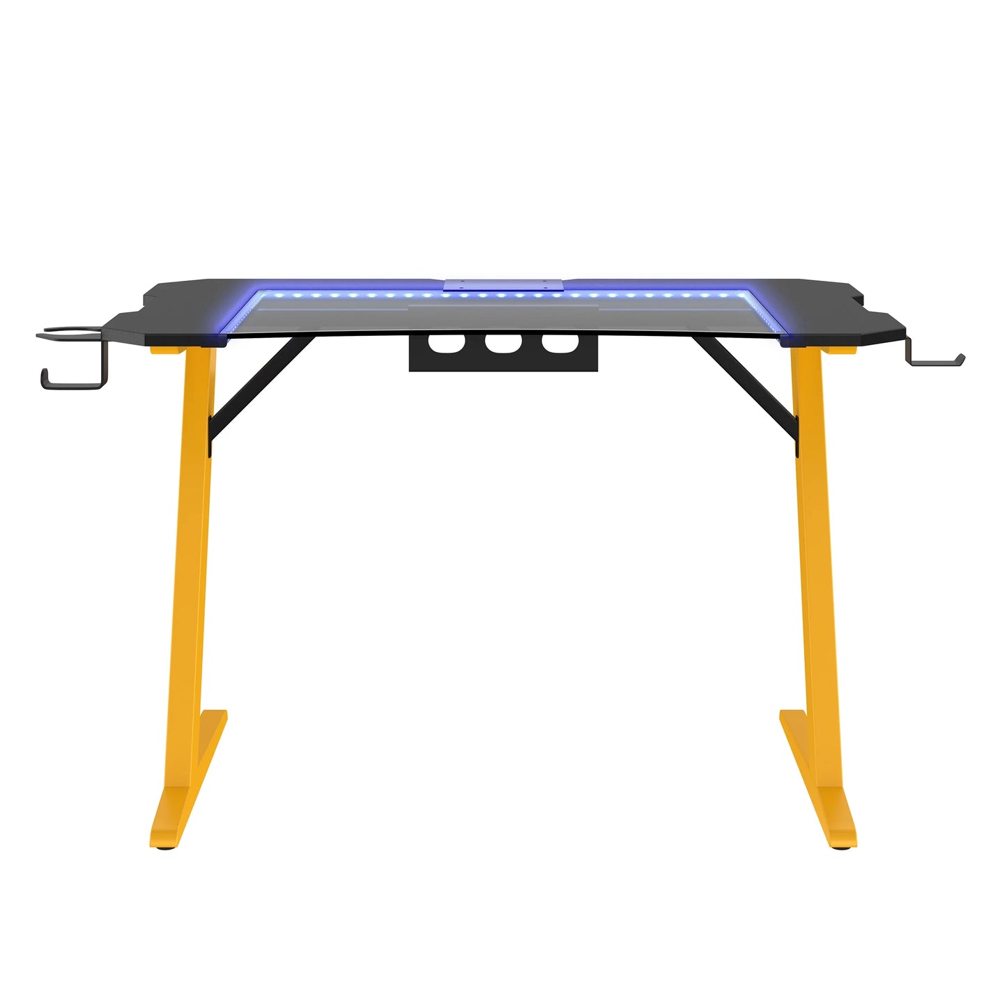 29.72" Gaming Desk with Built in LED Lights in Racing Yellow