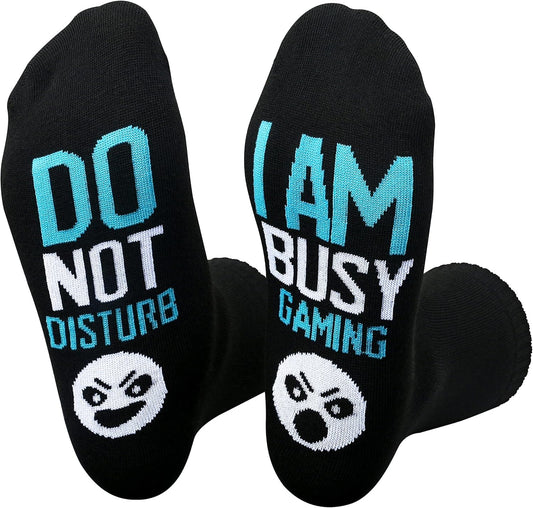 Do Not Disturb I'M Gaming Socks,Boy Valentines Day Gifts for Men Gifts for Fathers,Funny Socks Gifts for Dad,Teenboys