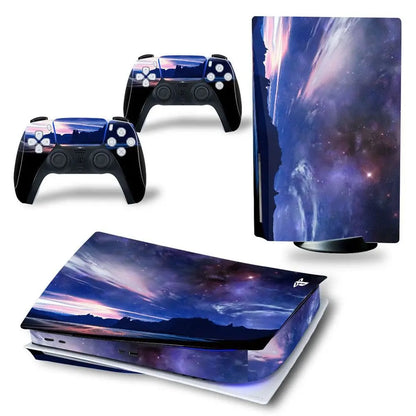 2 in 1 Full Set Sticker for PS5 Disk Console Skin Decal Cover Protective Film Compatible with for Playstation5 Decoration